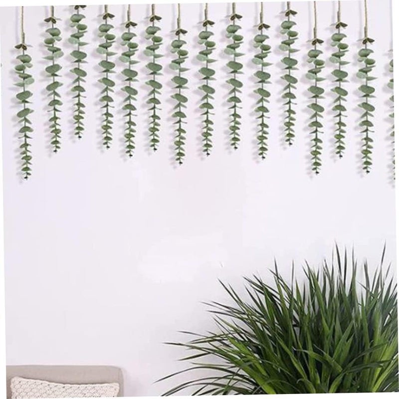 woobles 18 Pcs 15 Inch Artificial Eucalyptus Leaves Stems Branches Outdoor Simulation Greenery Plants Tall Faux Real Touch Decor for Wedding Bouquet Vase Floral Arrangement Home Filler Jungle Theme - Image 2